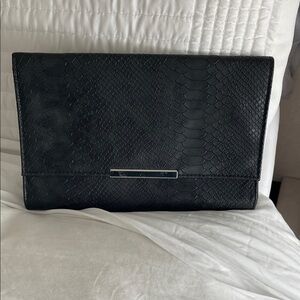 Black Alligator Textured Clutch